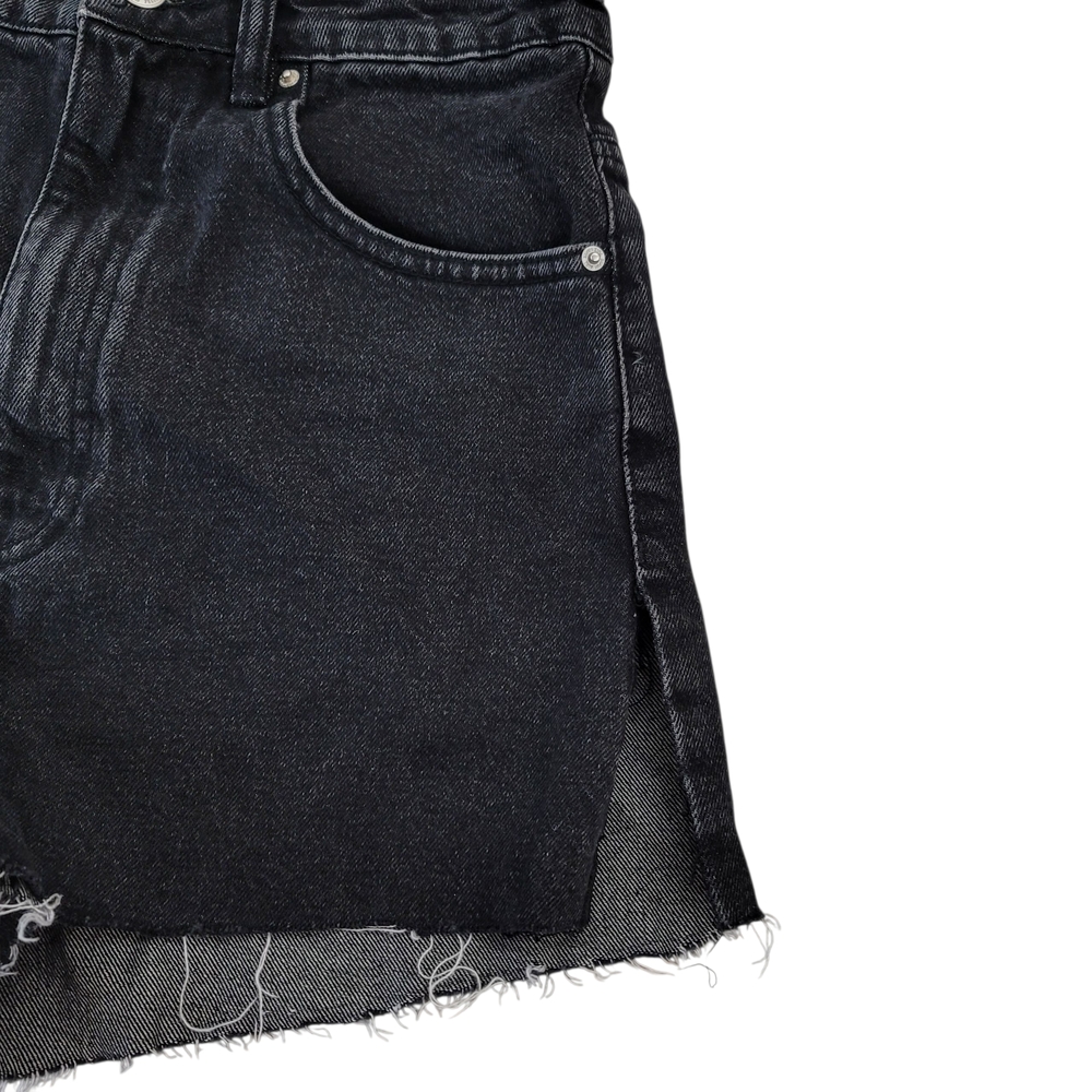 Zara Black Jean Shorts High-Waisted Distressed - Picture 2 of 9